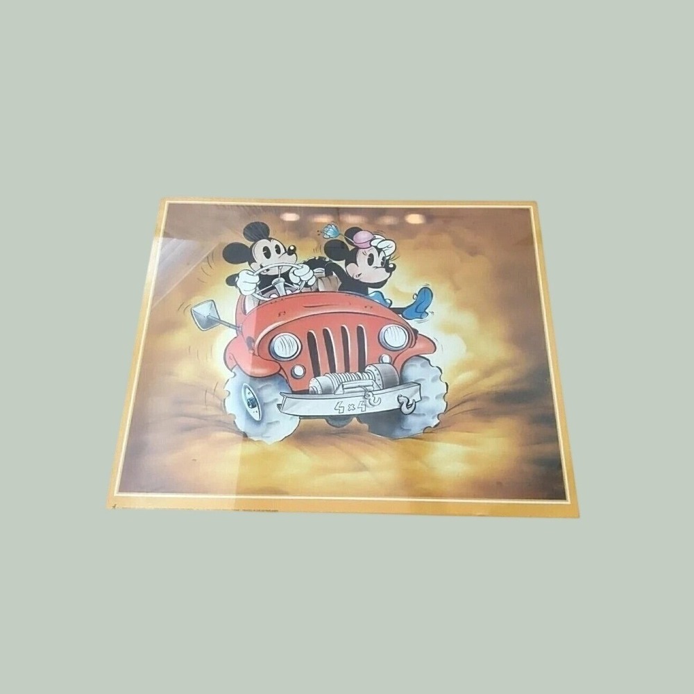 Vintage Disney Mickey Minnie Mouse Jeep 4x4 Poster F522 John Faber Netherlands